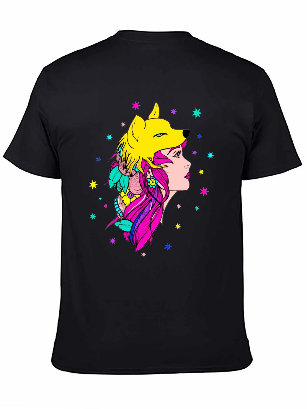 Wolf Girl Graphic Tee - Unique Colorful Design product image 4