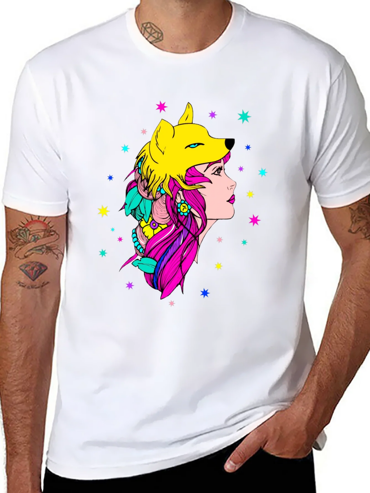 Wolf Girl Graphic Tee - Unique Colorful Design product image 7
