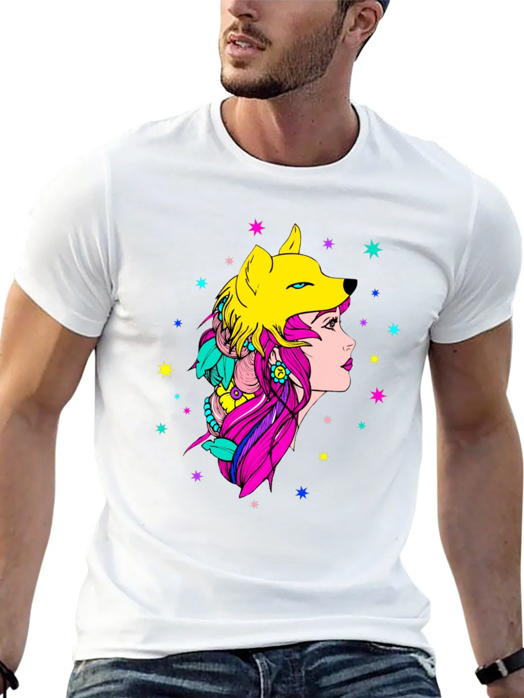 Wolf Girl Graphic Tee - Unique Colorful Design product image 12