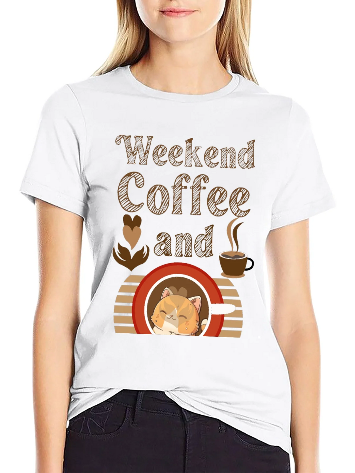 Weekend Coffee and Cat T-Shirt product image 8