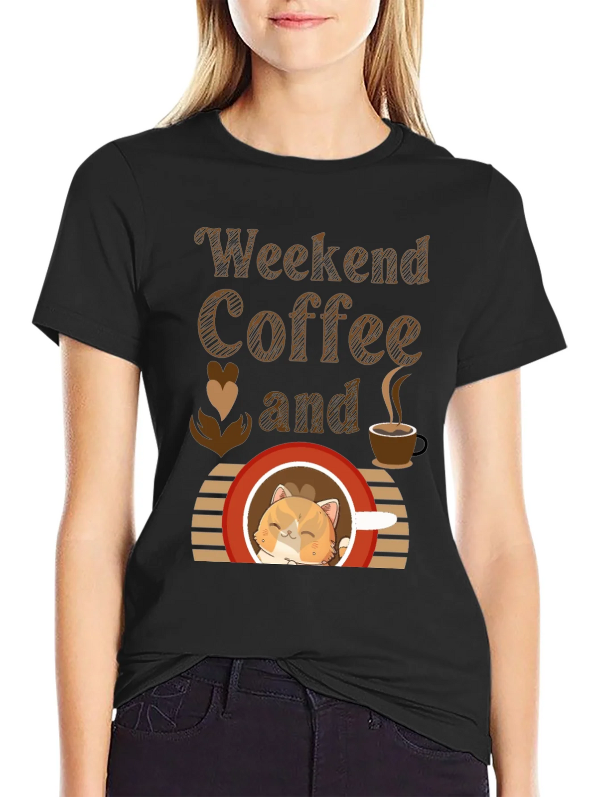 Weekend Coffee and Cat T-Shirt product image 2