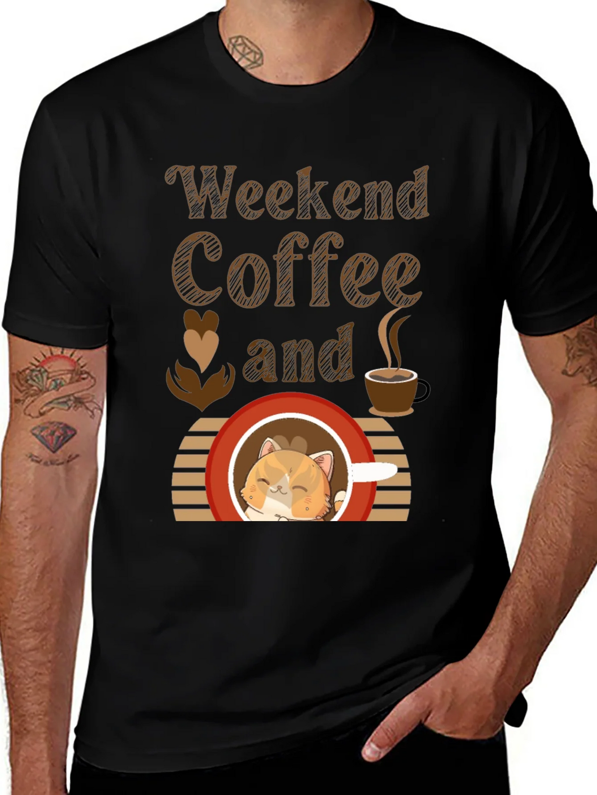 Weekend Coffee and Cat T-Shirt product image 1