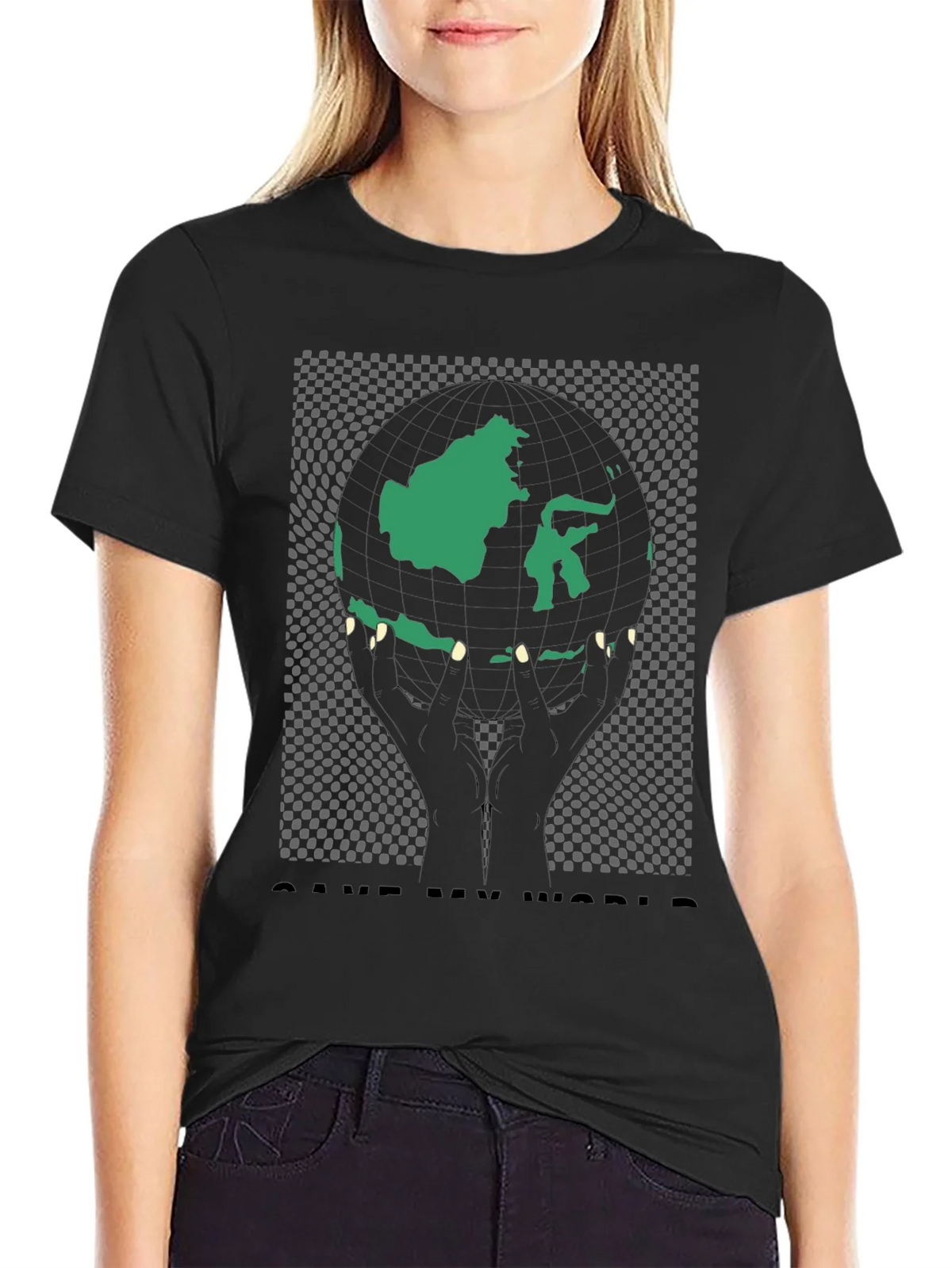 Save My World Graphic Tee - Black product image 2