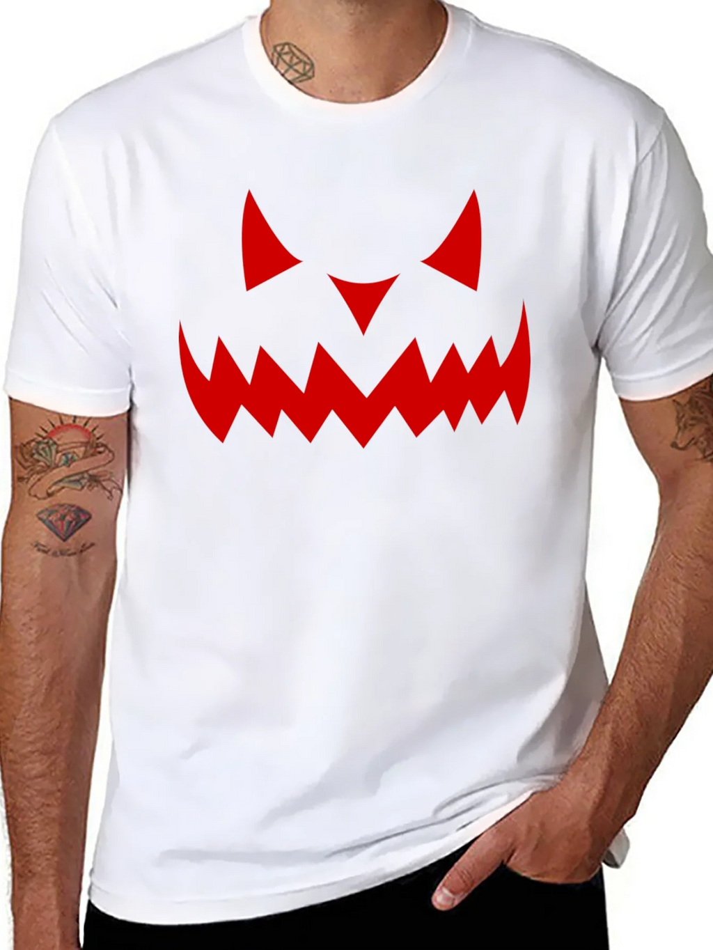 Spooky Pumpkin Face Graphic Tee product image 3