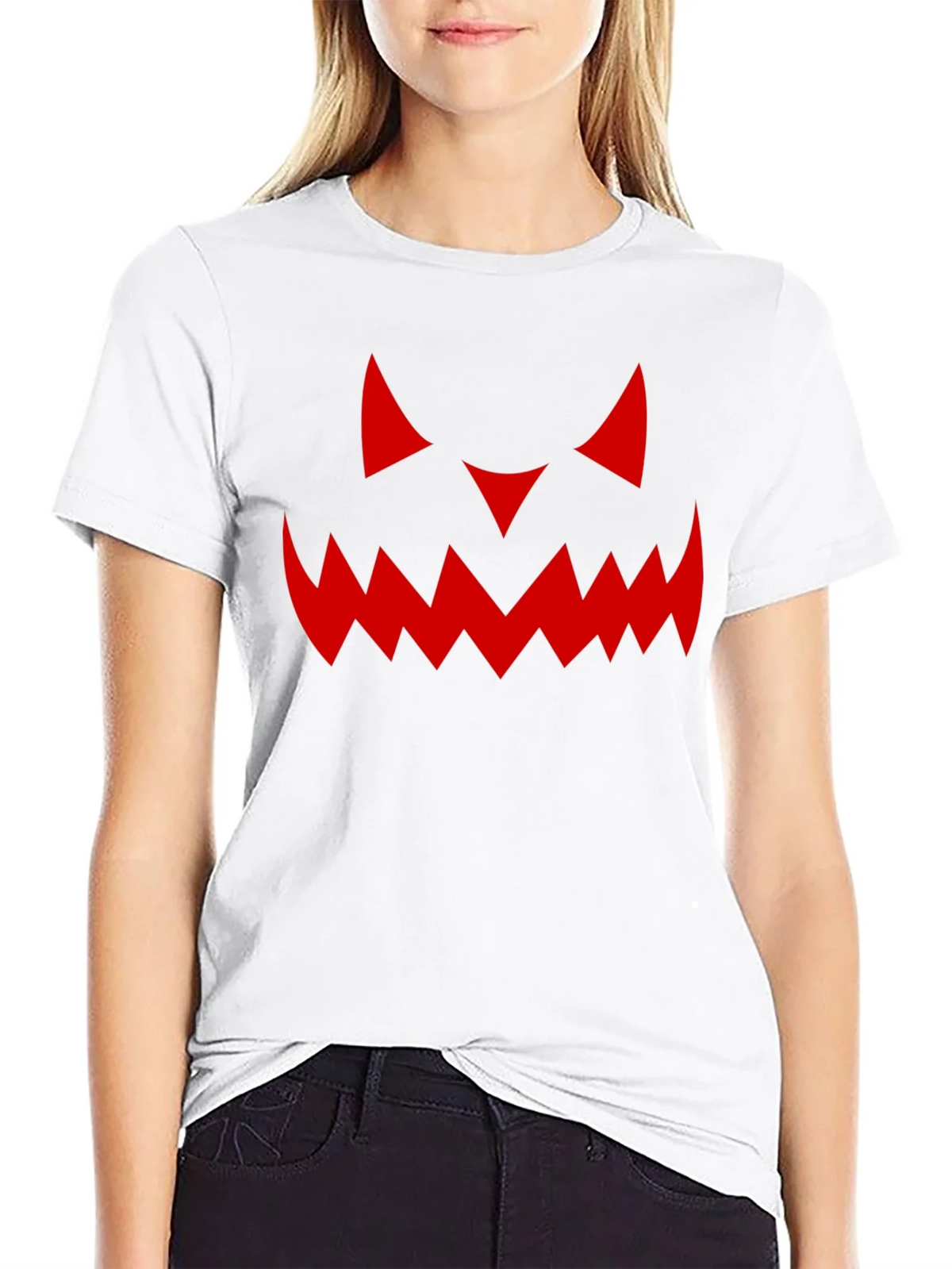 Spooky Pumpkin Face Graphic Tee product image 4
