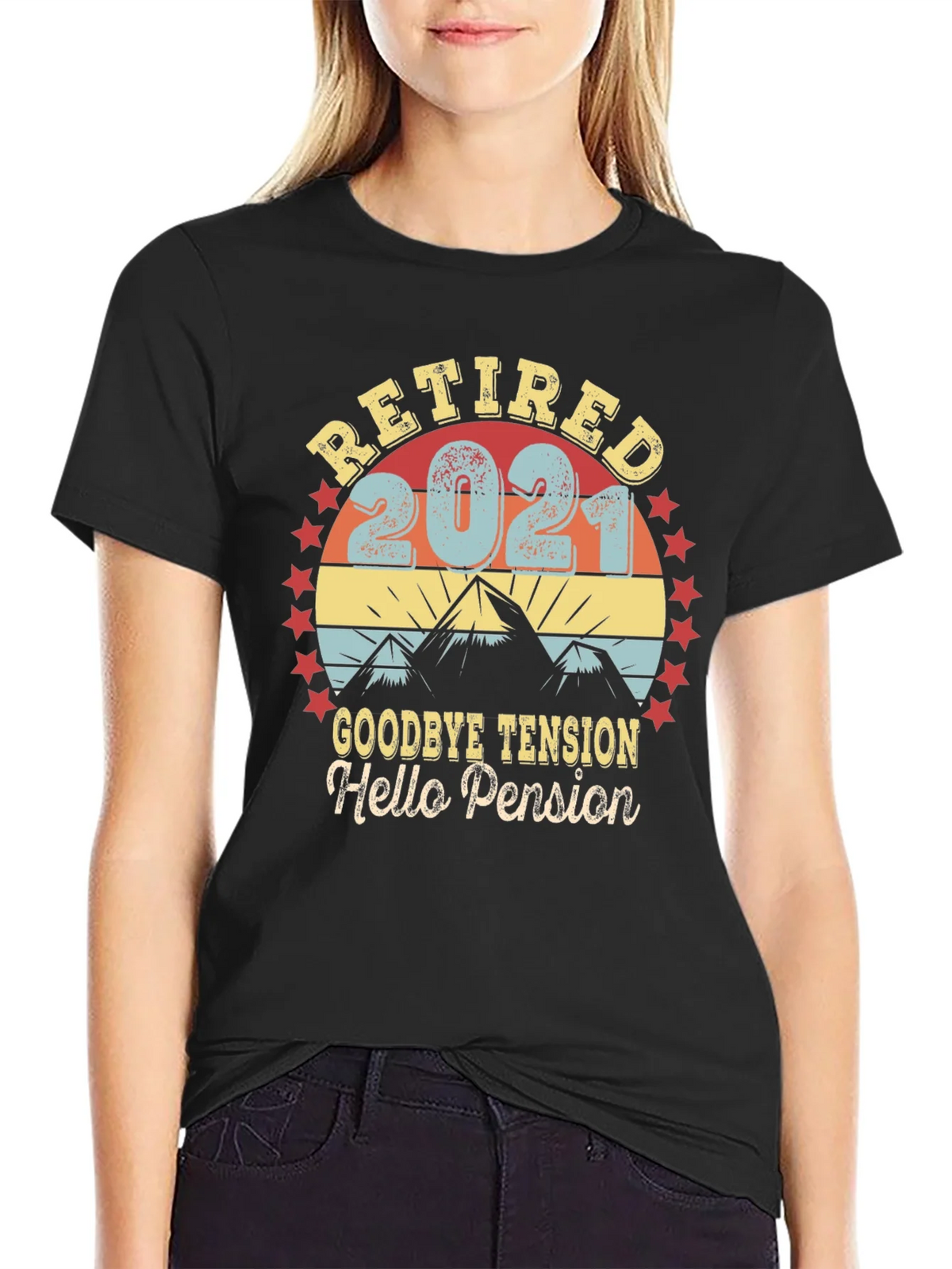 Retired 2021 T-Shirt - Goodbye Tension Hello Pension product image 2