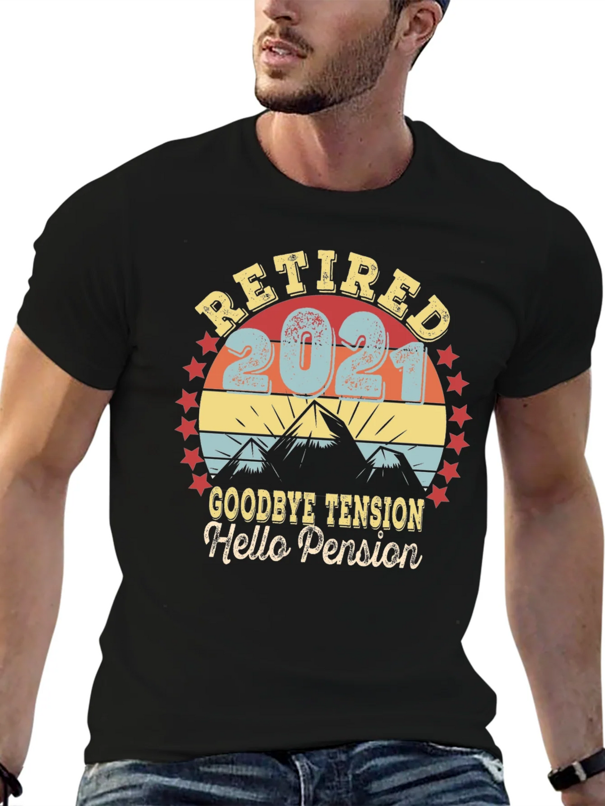 Retired 2021 T-Shirt - Goodbye Tension Hello Pension product image 6