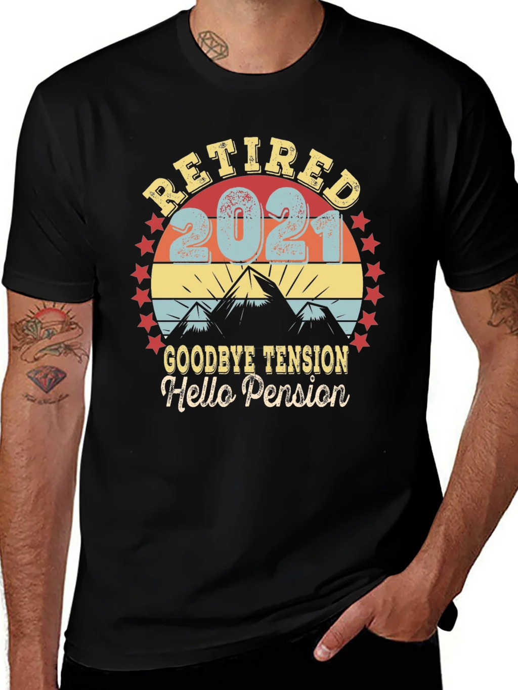 Retired 2021 T-Shirt - Goodbye Tension Hello Pension product image 1
