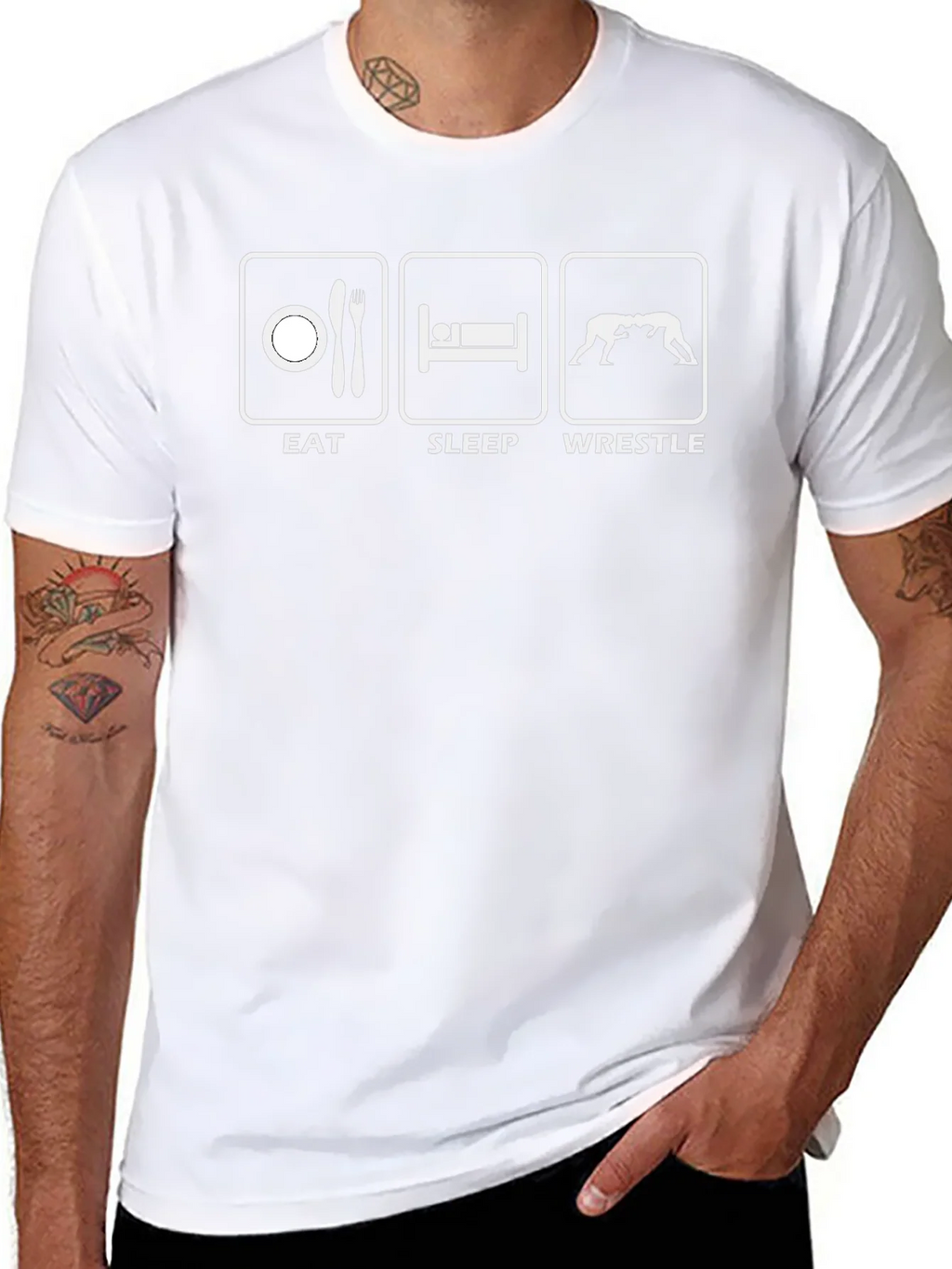 Eat Sleep Wrestle Black T-Shirt product image 7