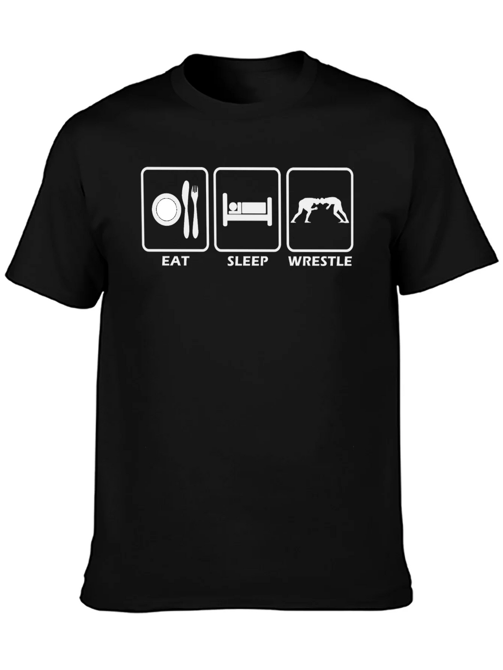 Eat Sleep Wrestle Black T-Shirt product image 3