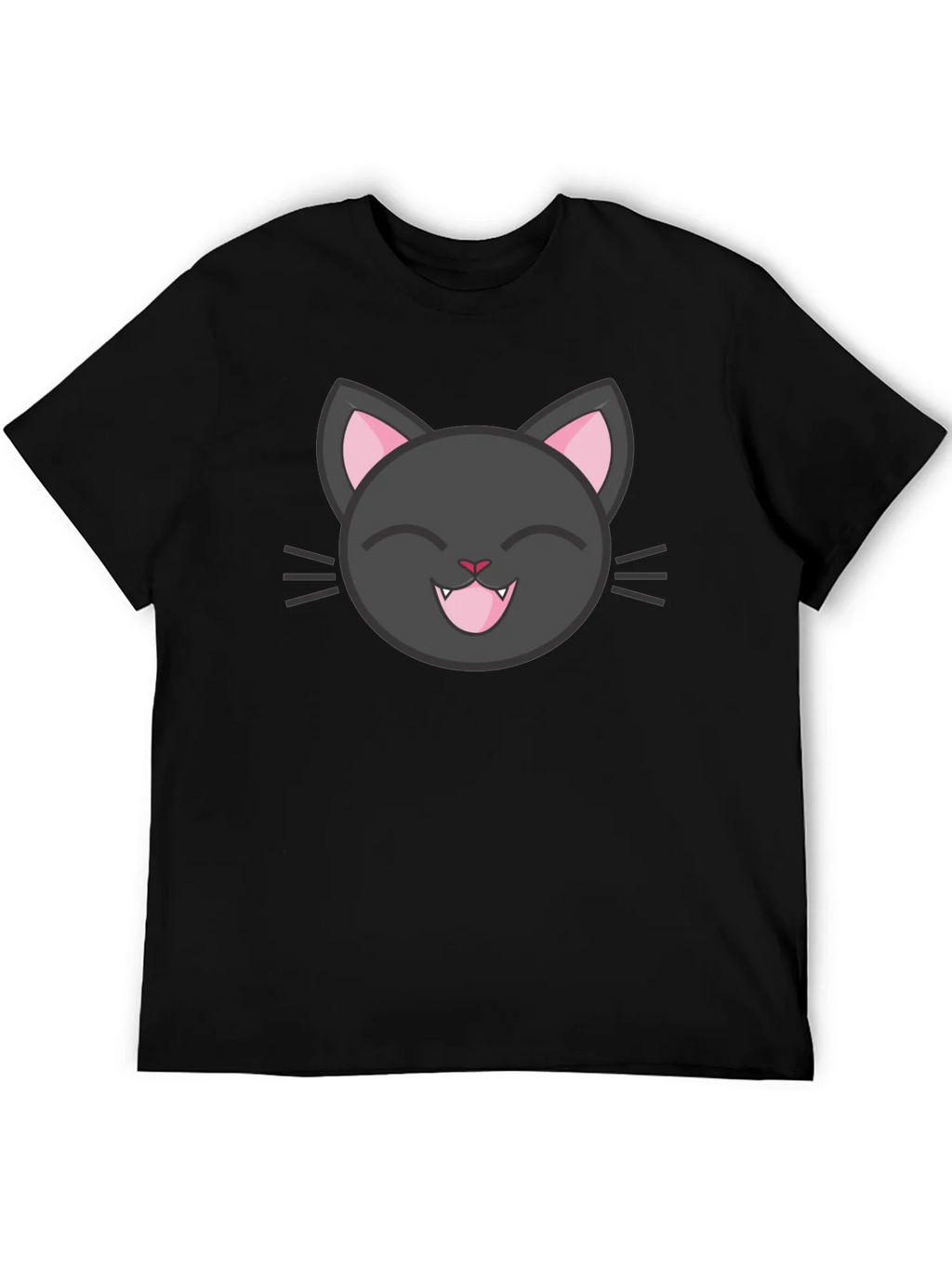Cute Black Cat Tee - Smiling Feline Graphic T-Shirt product image 5