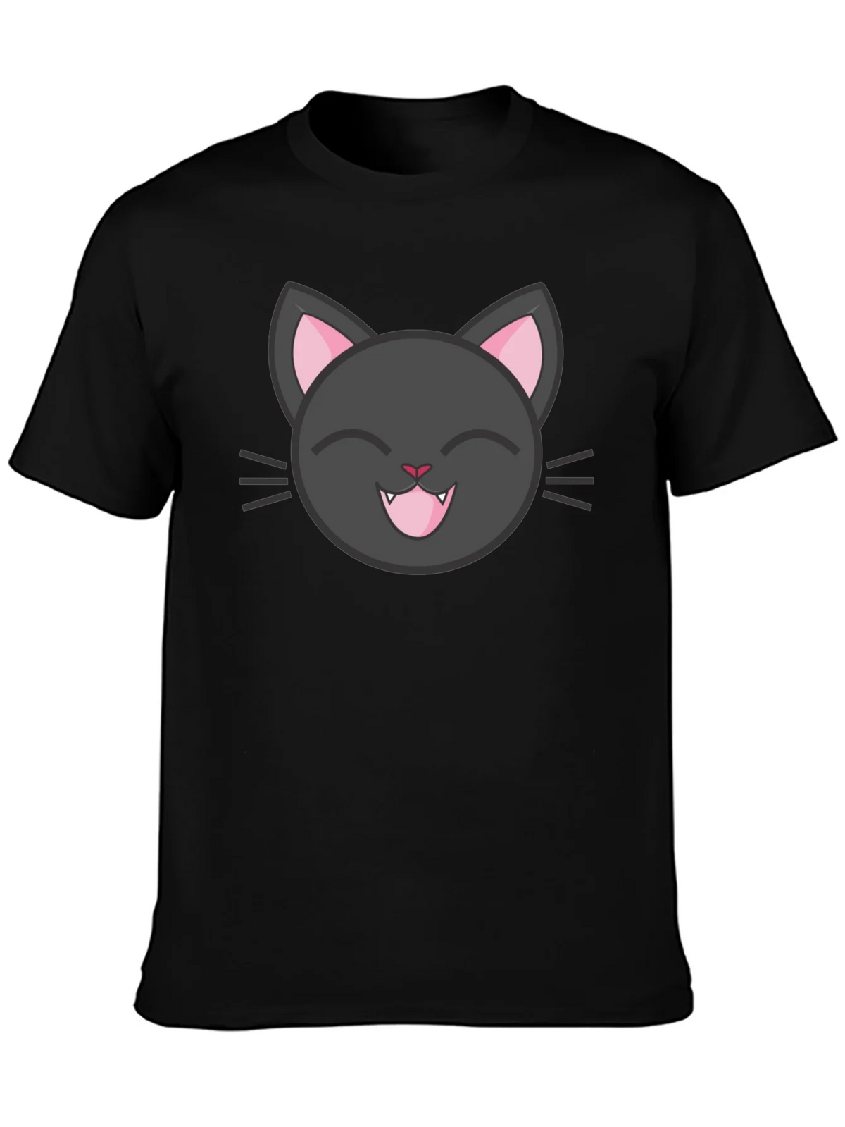 Cute Black Cat Tee - Smiling Feline Graphic T-Shirt product image 3