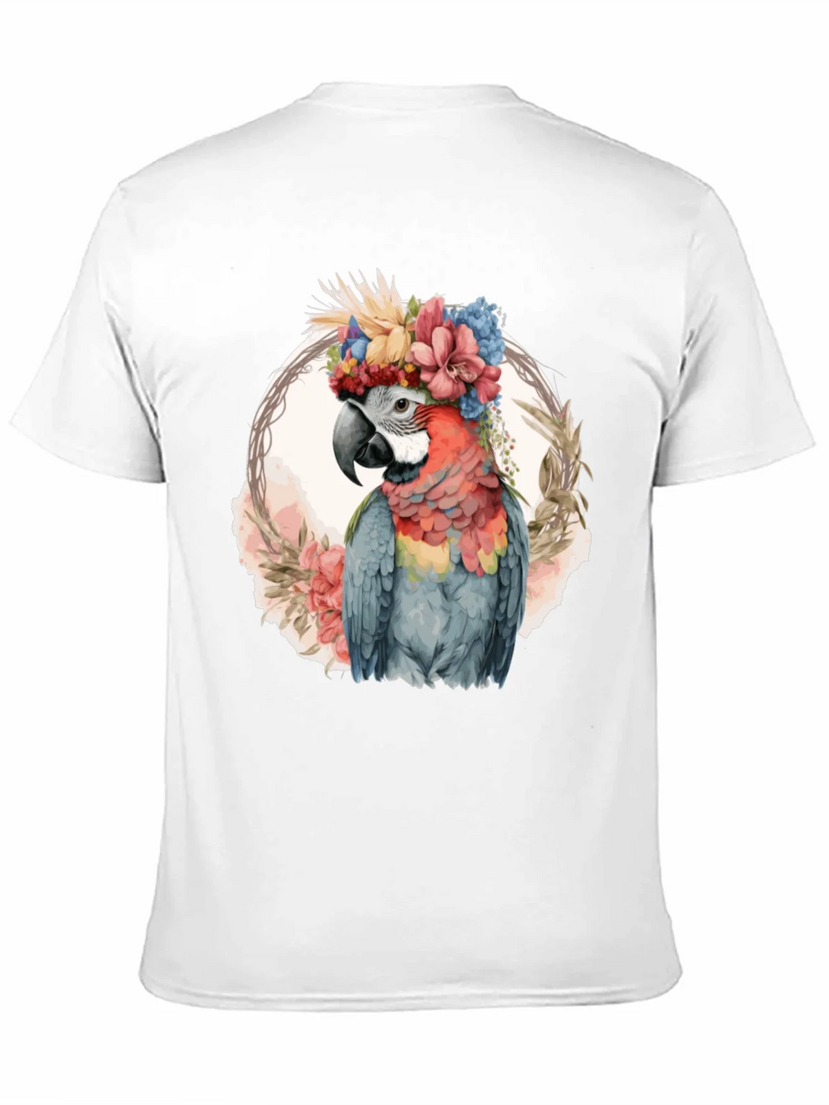 Floral Parrot Graphic Tee - Stylish Mens Black T-Shirt product image 10