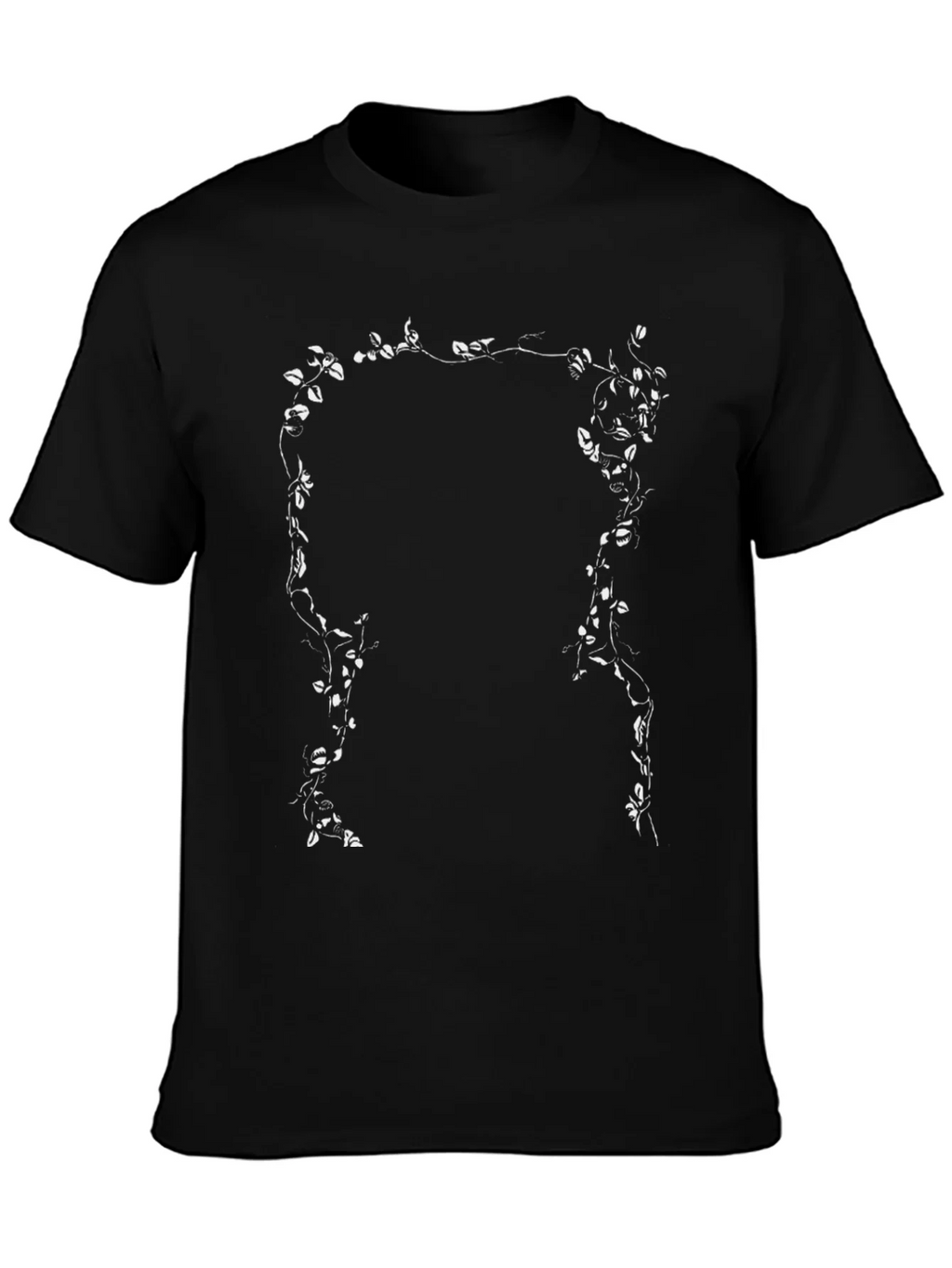 Botanical Vine Graphic Tee - Black Cotton T-Shirt product image 3