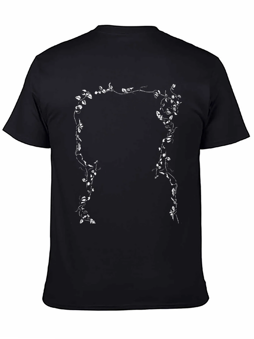 Botanical Vine Graphic Tee - Black Cotton T-Shirt product image 4