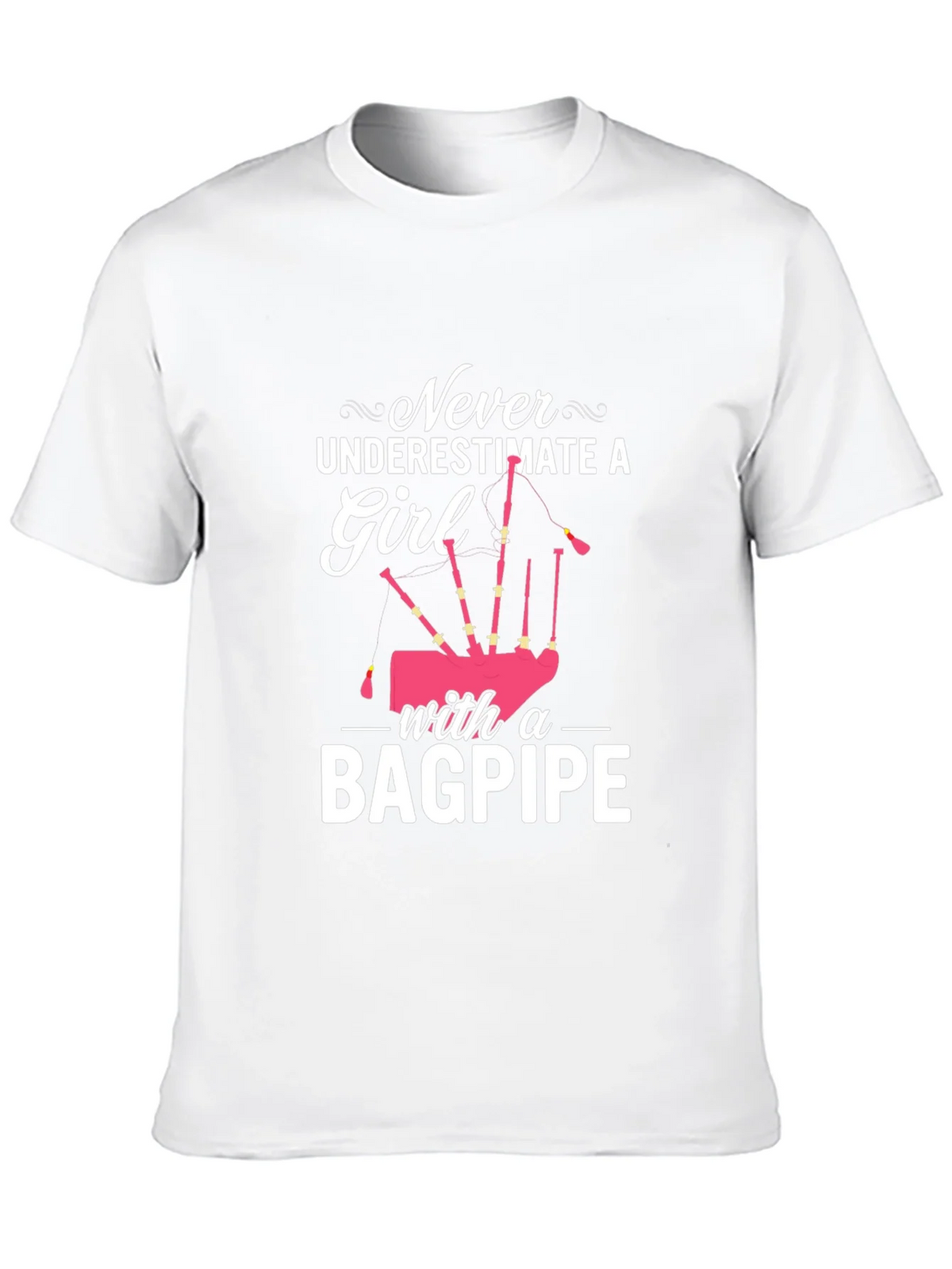 Never Underestimate Girl with Bagpipe Black T-Shirt product image 9