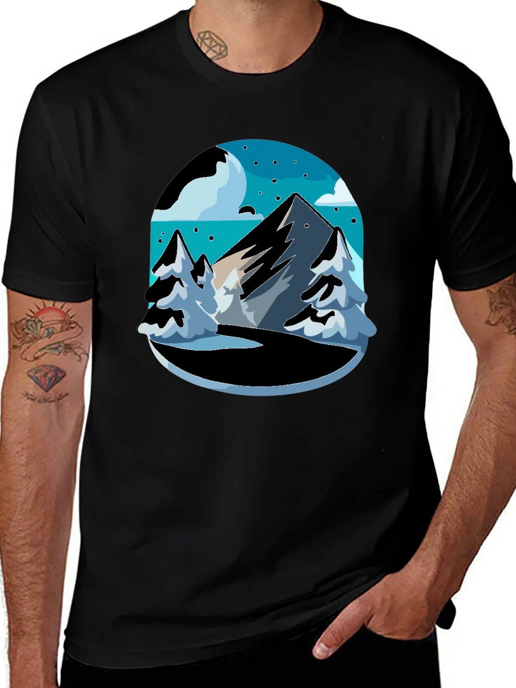 Mountain Scene Black Tee - Adventure Ready! product image 1