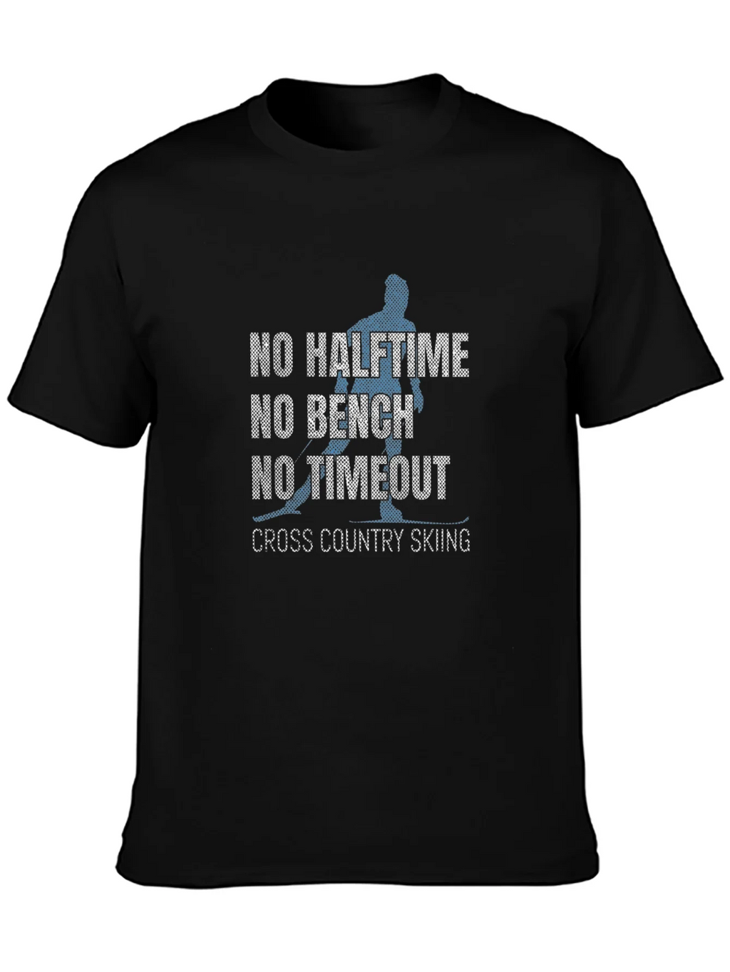 No Halftime Skiing Black Graphic Tee Shirt product image 3
