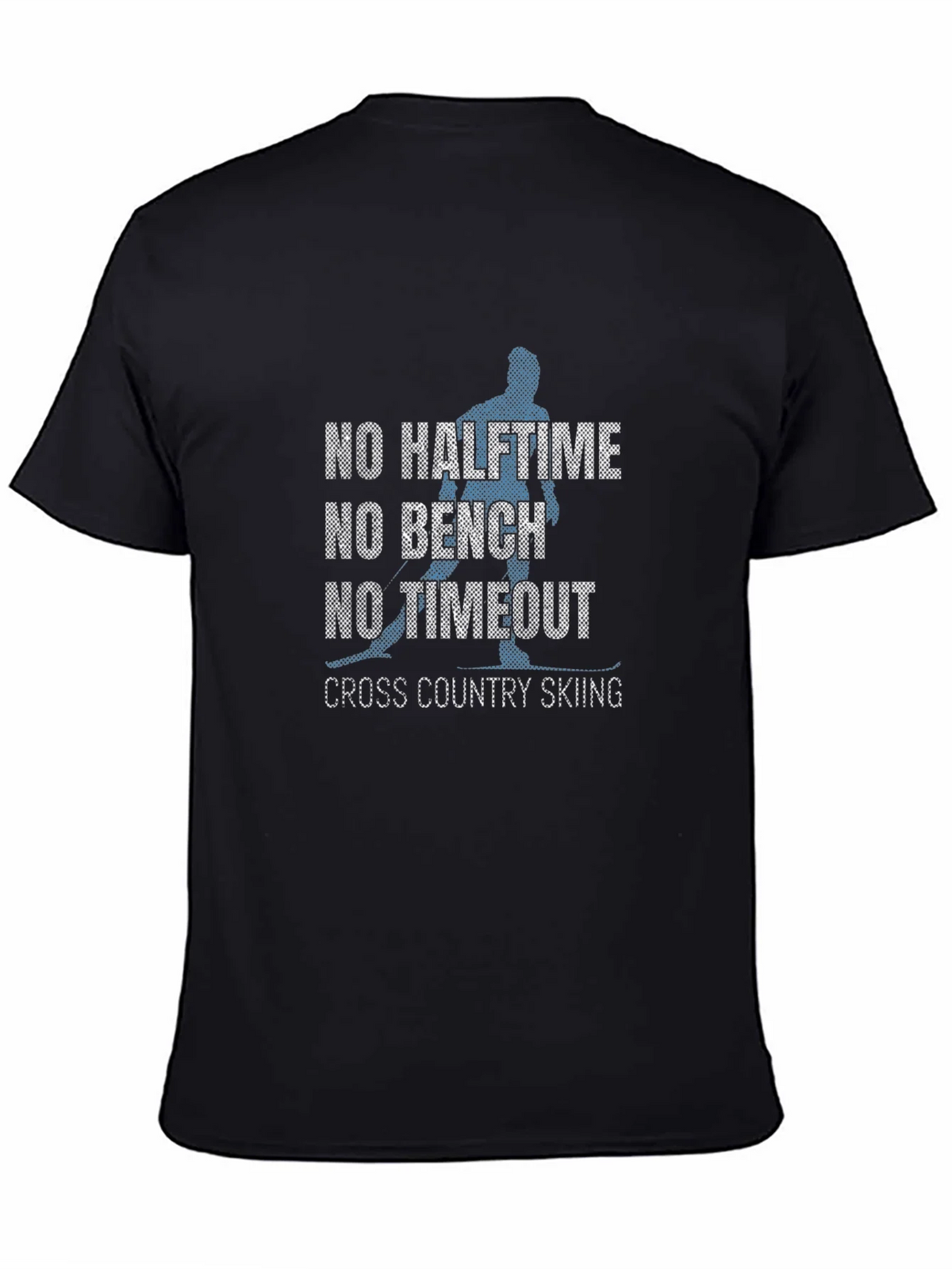 No Halftime Skiing Black Graphic Tee Shirt product image 4