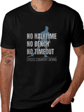 No Halftime Skiing Black Graphic Tee Shirt product image 1