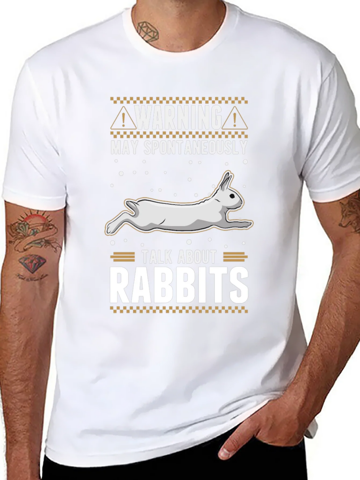 Warning: May Spontaneously Talk About Rabbits T-Shirt product image 7
