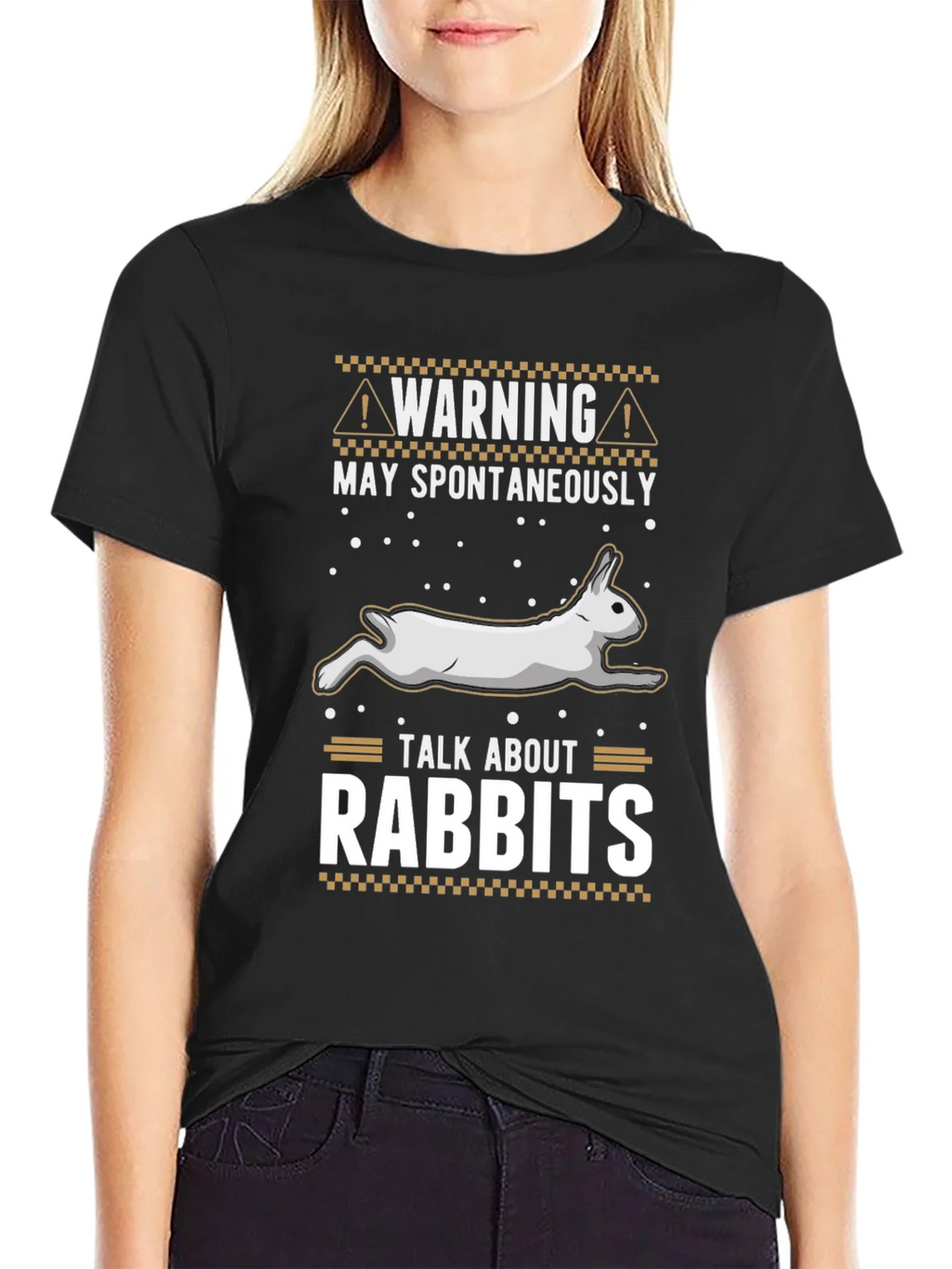 Warning: May Spontaneously Talk About Rabbits T-Shirt product image 2