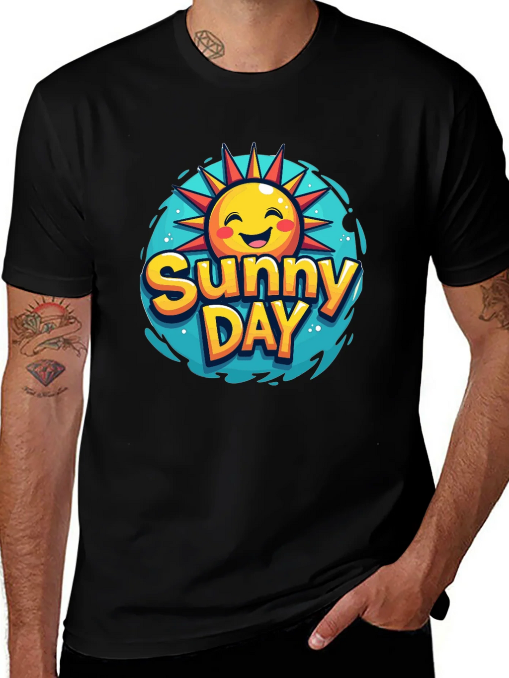 Sunny Day Graphic T-Shirt - Black product image 1