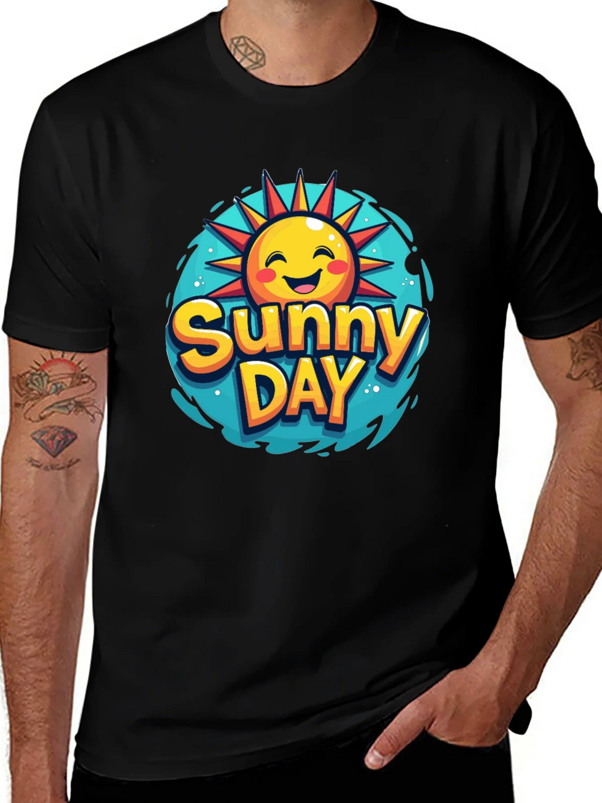 Sunny Day Graphic T-Shirt - Black product image 1