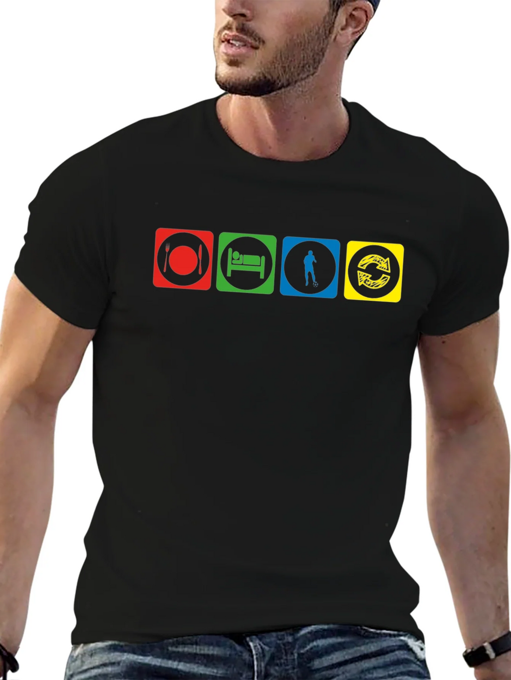 Eat Sleep Disc Golf Repeat T-Shirt - Black product image 6