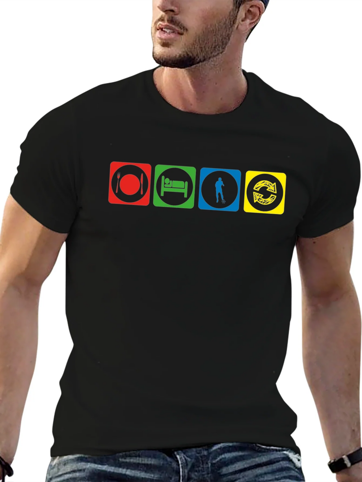 Eat Sleep Disc Golf Repeat T-Shirt - Black product image 6