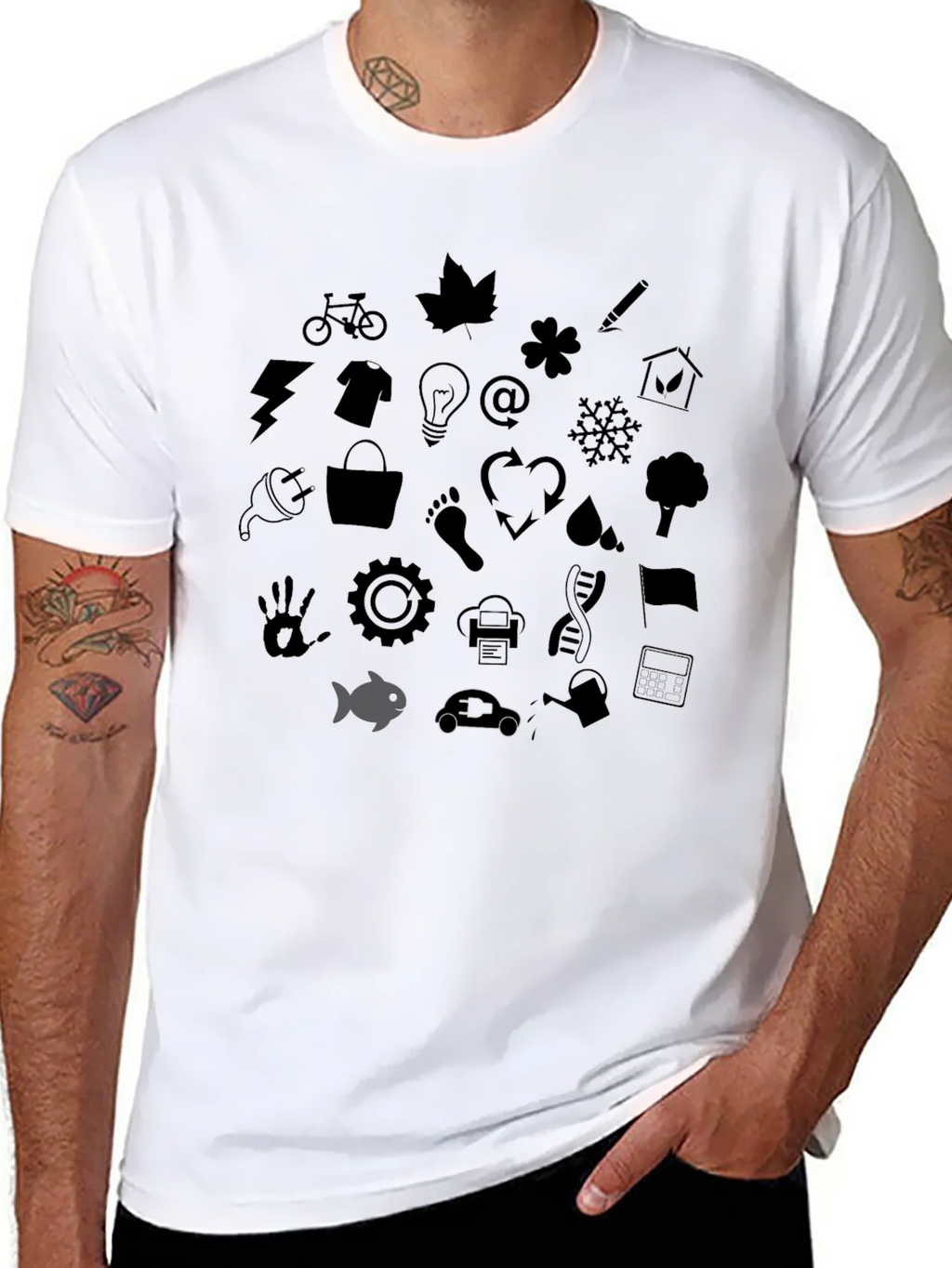 Eco Icons Black T-Shirt product image 7