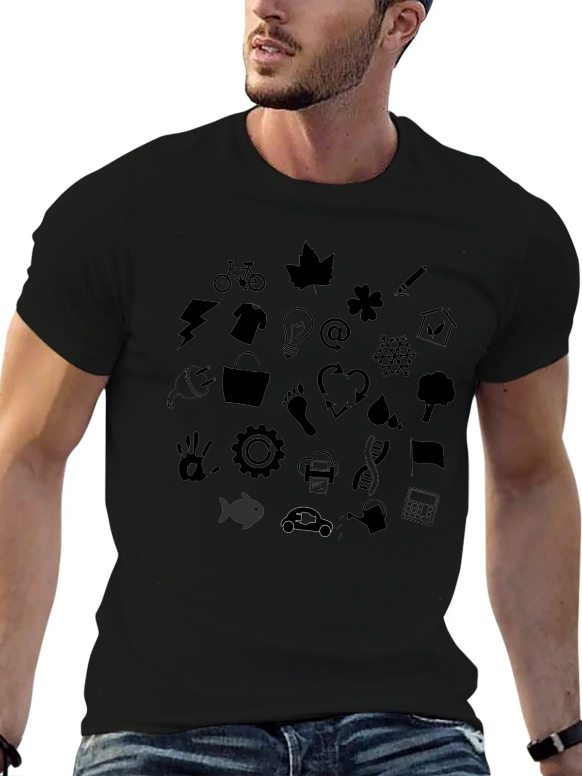 Eco Icons Black T-Shirt product image 6