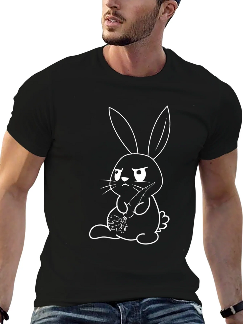 Grumpy Bunny Graphic Tee - Unisex Cotton T-Shirt product image 6