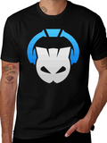 DJ Cat Graphic Tee - Black Cotton T-Shirt product image 1