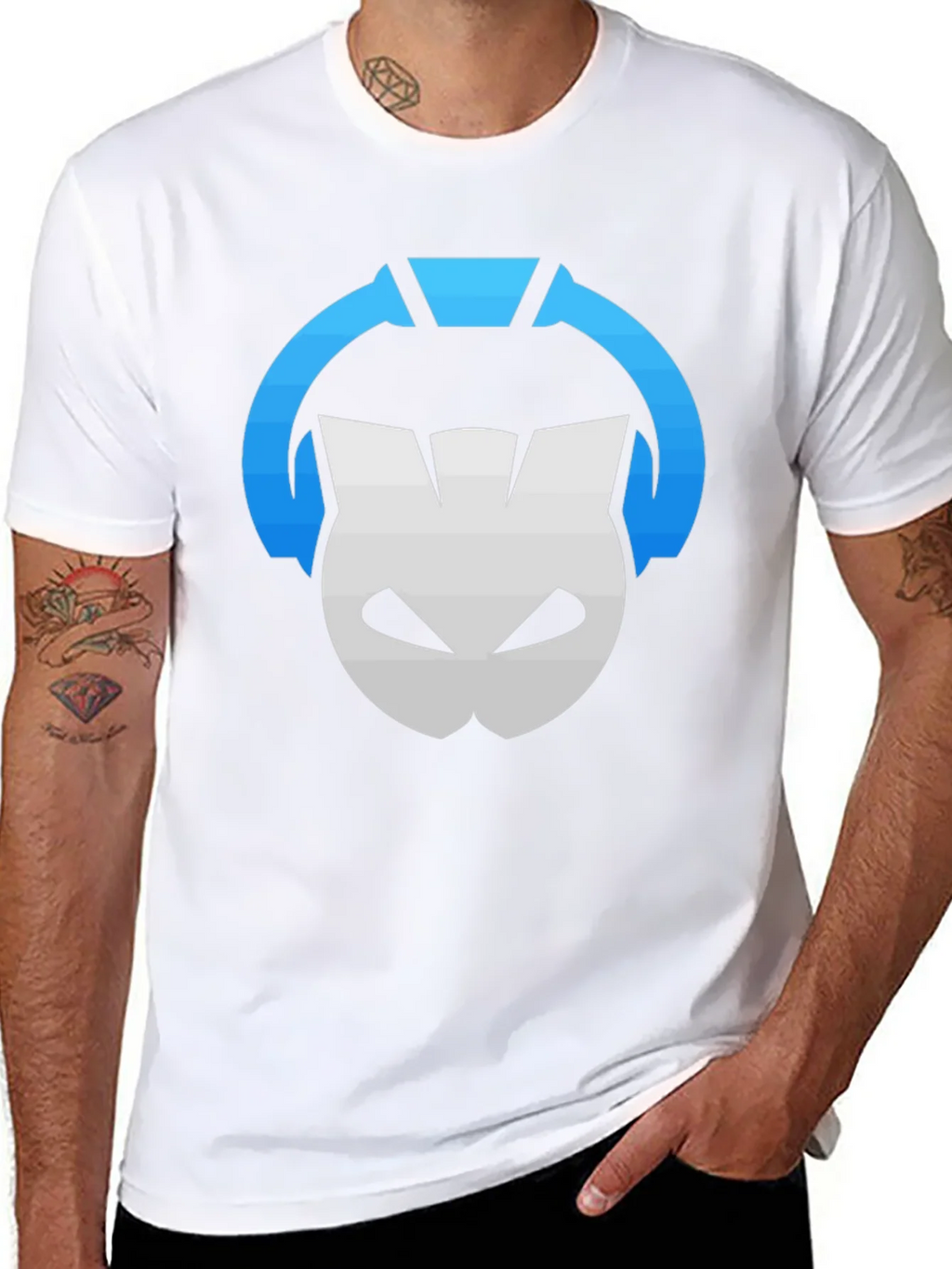 DJ Cat Graphic Tee - Black Cotton T-Shirt product image 7