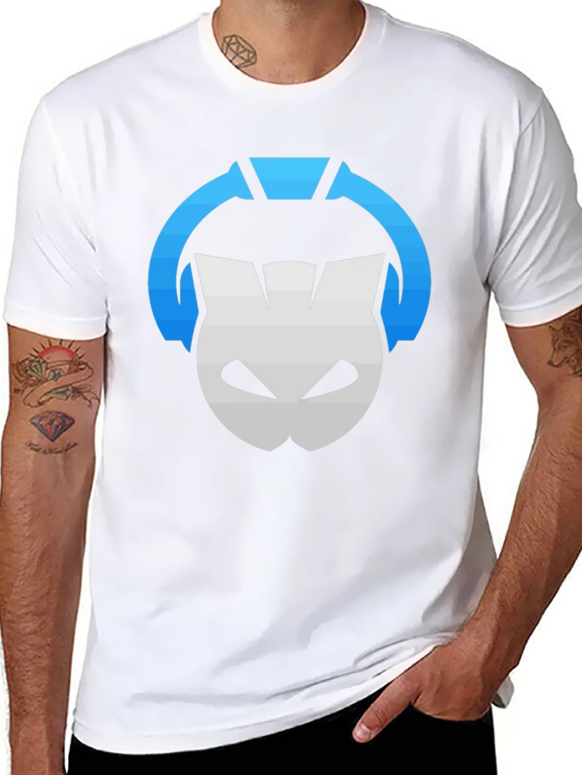 DJ Cat Graphic Tee - Black Cotton T-Shirt product image 7