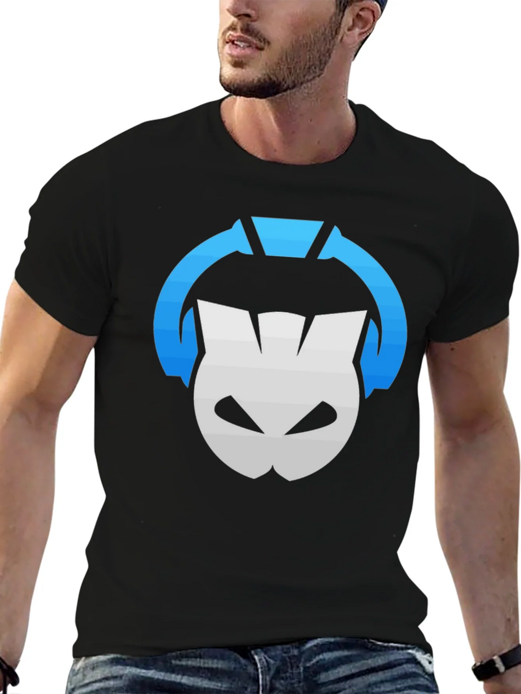DJ Cat Graphic Tee - Black Cotton T-Shirt product image 6
