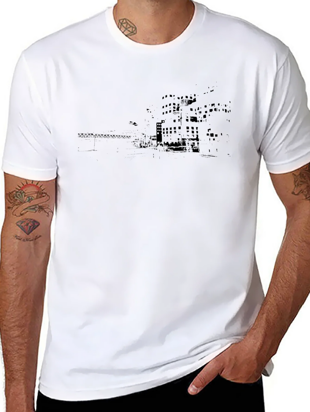 Urban Landscape Graphic Tee - Soft Cotton Crew Neck product image 7