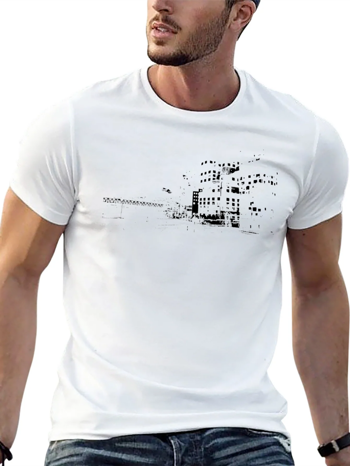Urban Landscape Graphic Tee - Soft Cotton Crew Neck product image 12