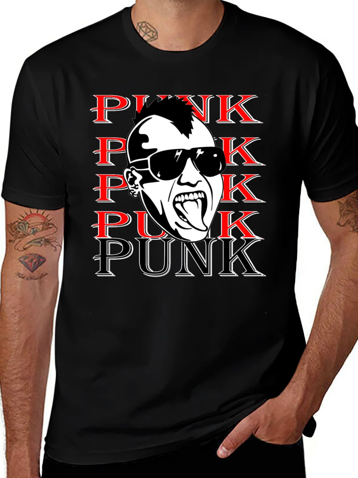 Punk Graphic Print Tee - Bold & Edgy product image 1