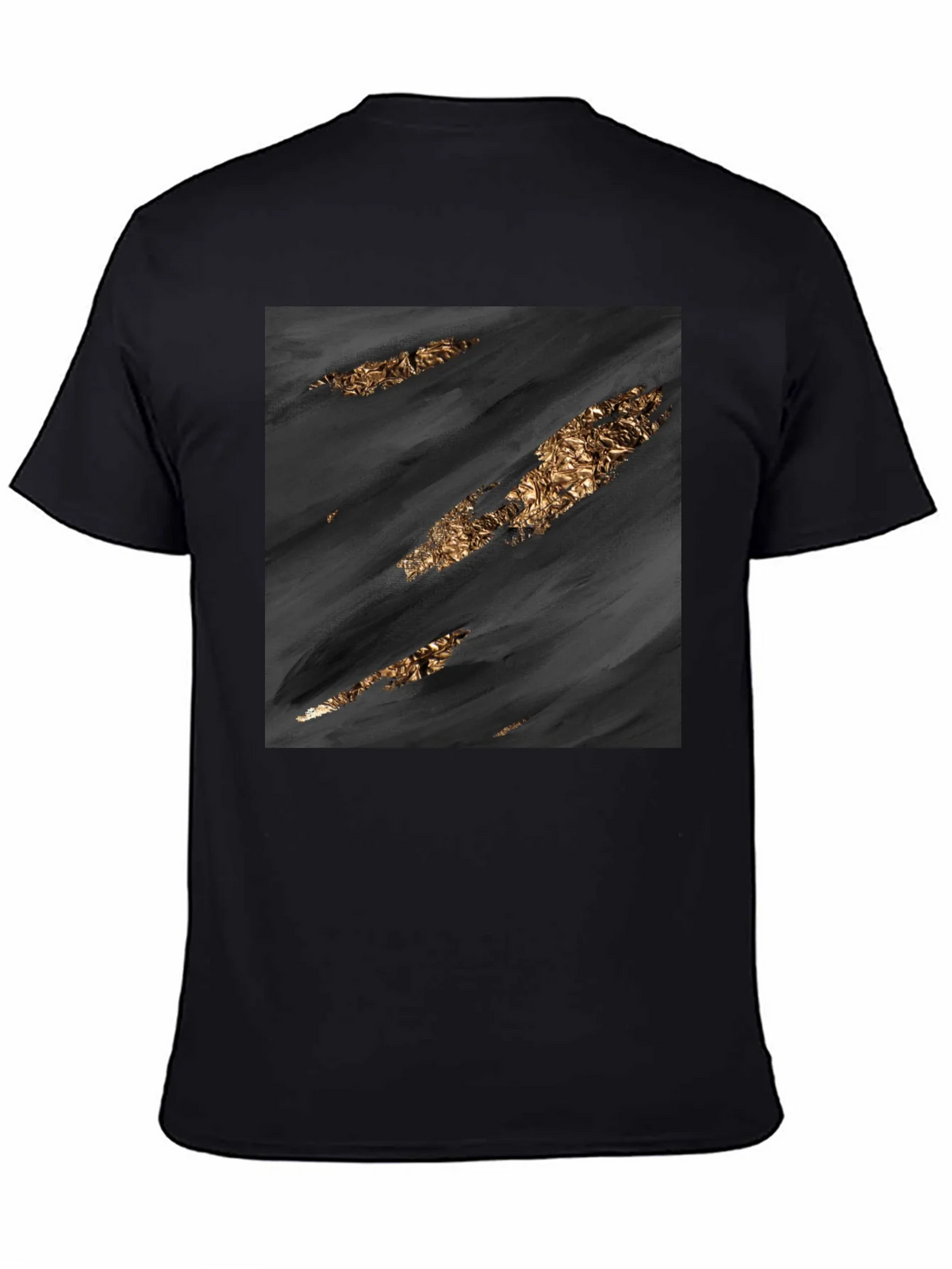 Stylish Black Tee with Abstract Gold Detail product image 4