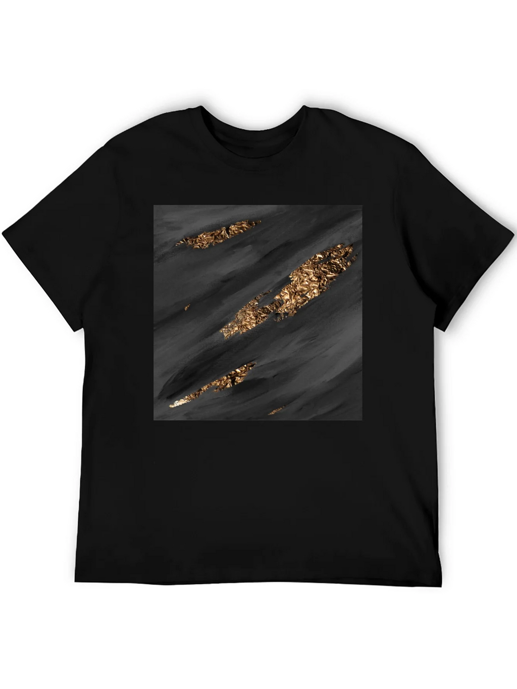 Stylish Black Tee with Abstract Gold Detail product image 5