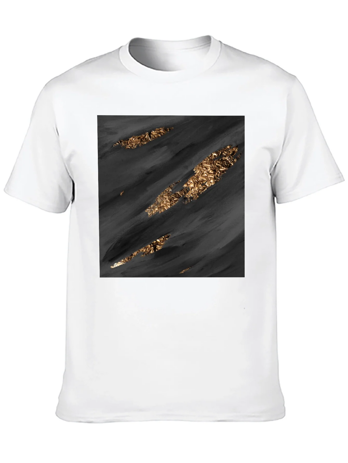 Stylish Black Tee with Abstract Gold Detail product image 9