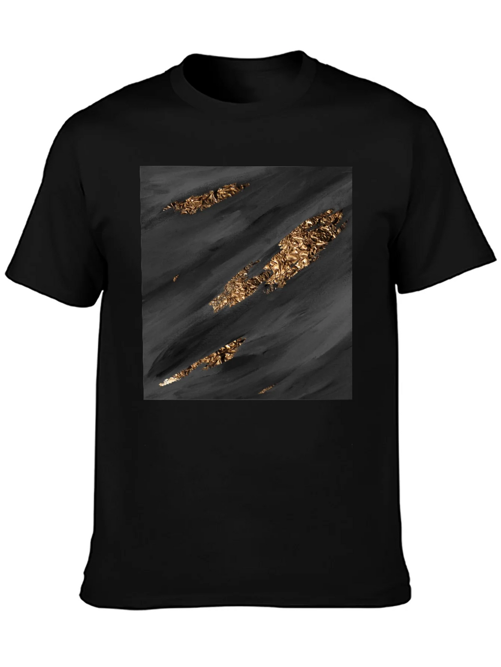 Stylish Black Tee with Abstract Gold Detail product image 3