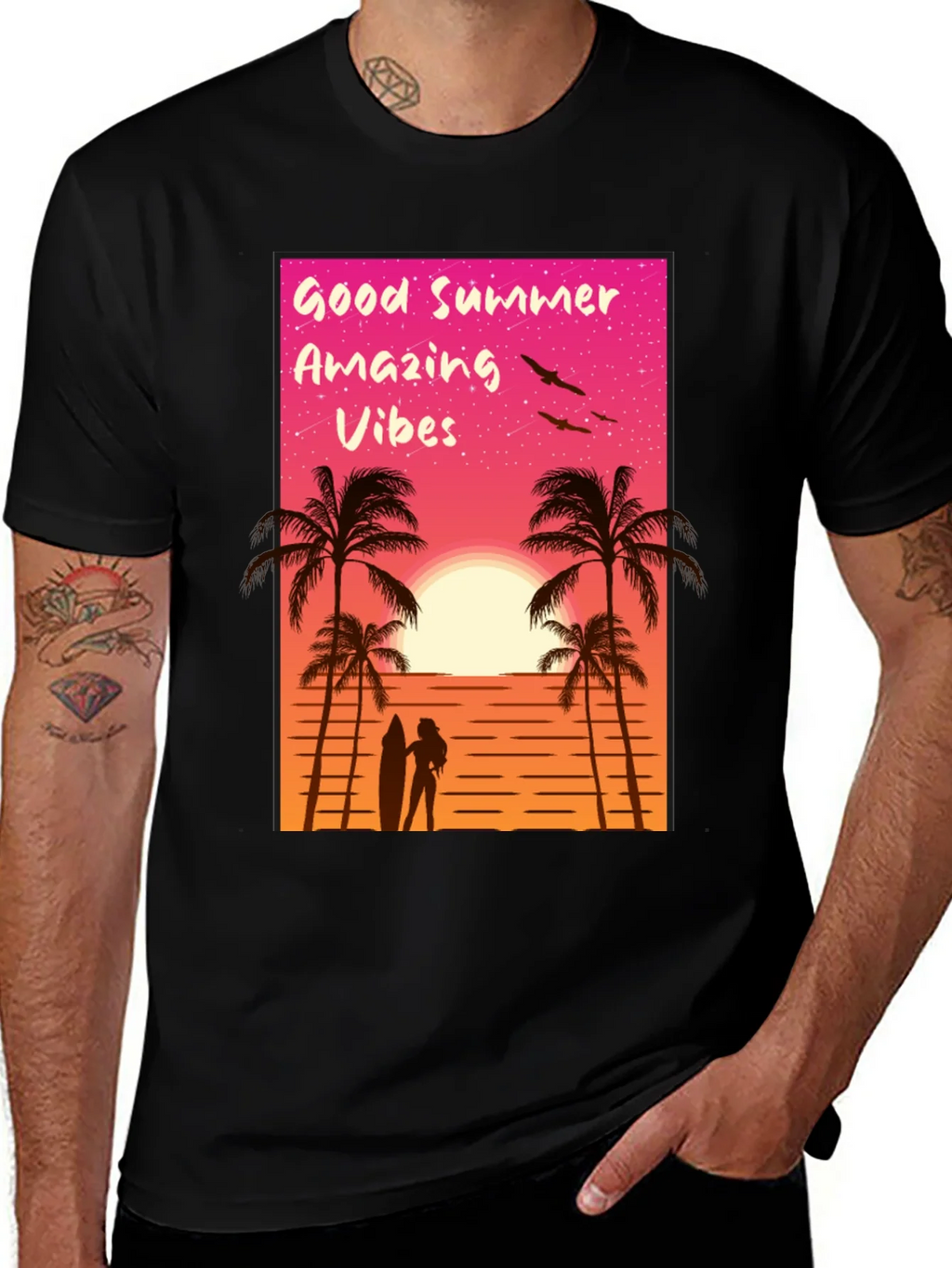 Good Summer Vibes Graphic T-Shirt - Beach Sunset Tee product image 1