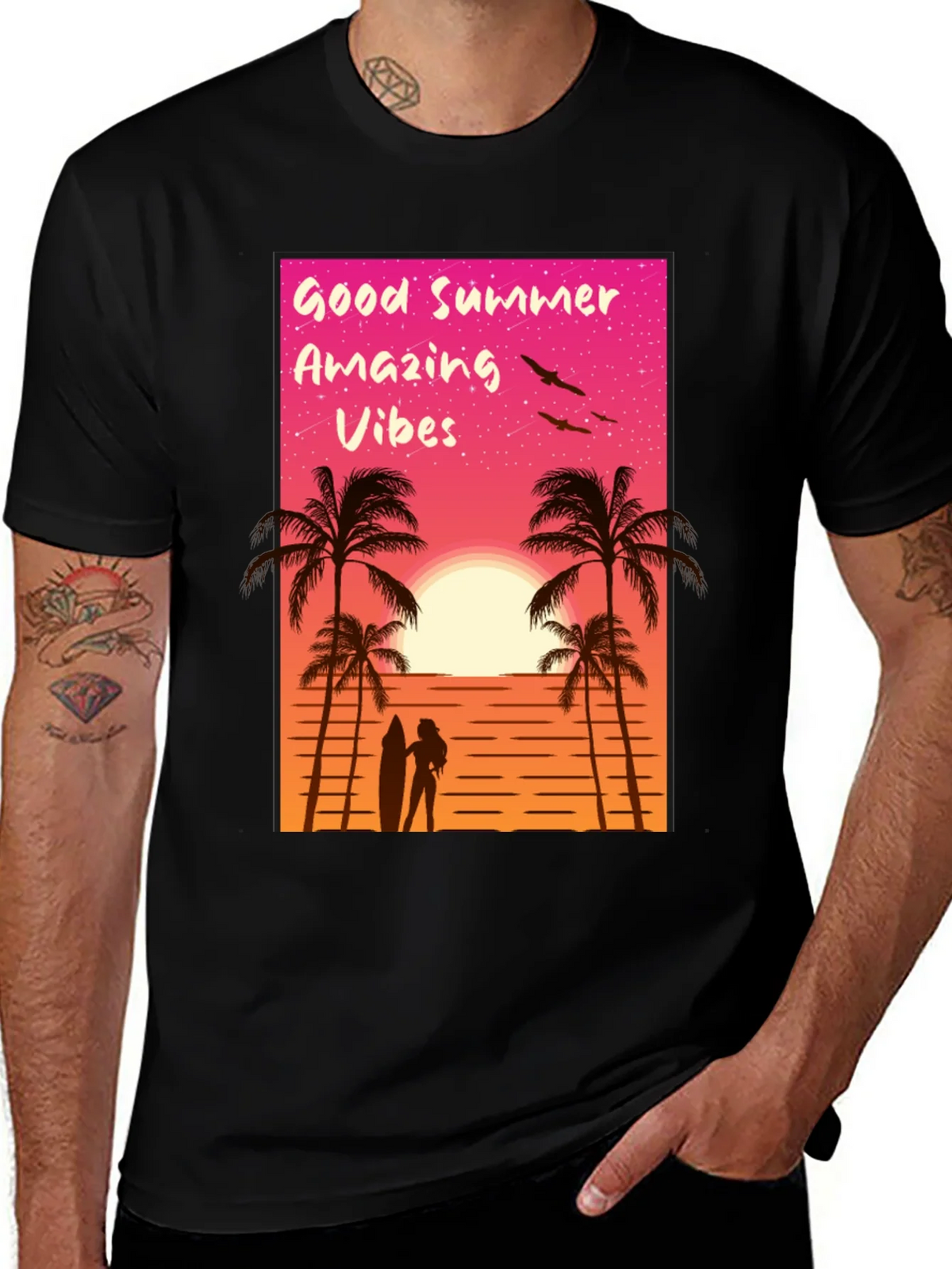 Good Summer Vibes Graphic T-Shirt - Beach Sunset Tee product image 1