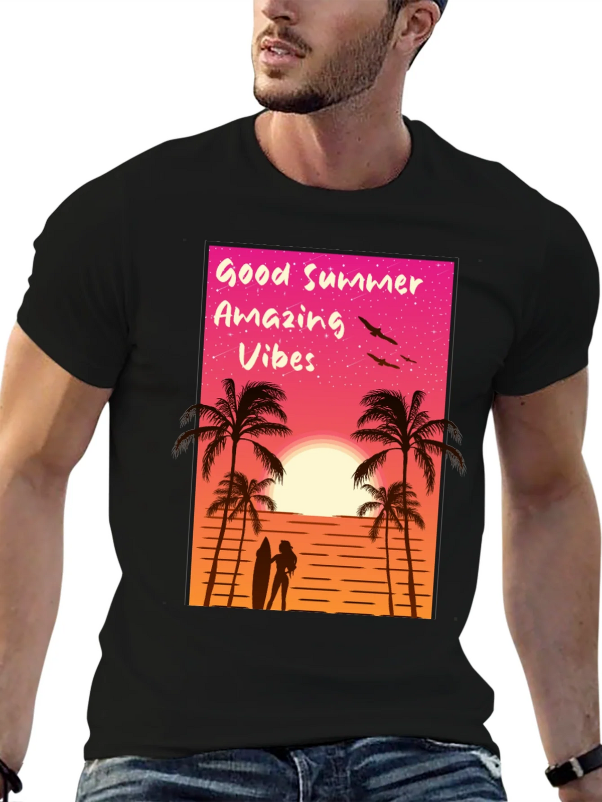 Good Summer Vibes Graphic T-Shirt - Beach Sunset Tee product image 6