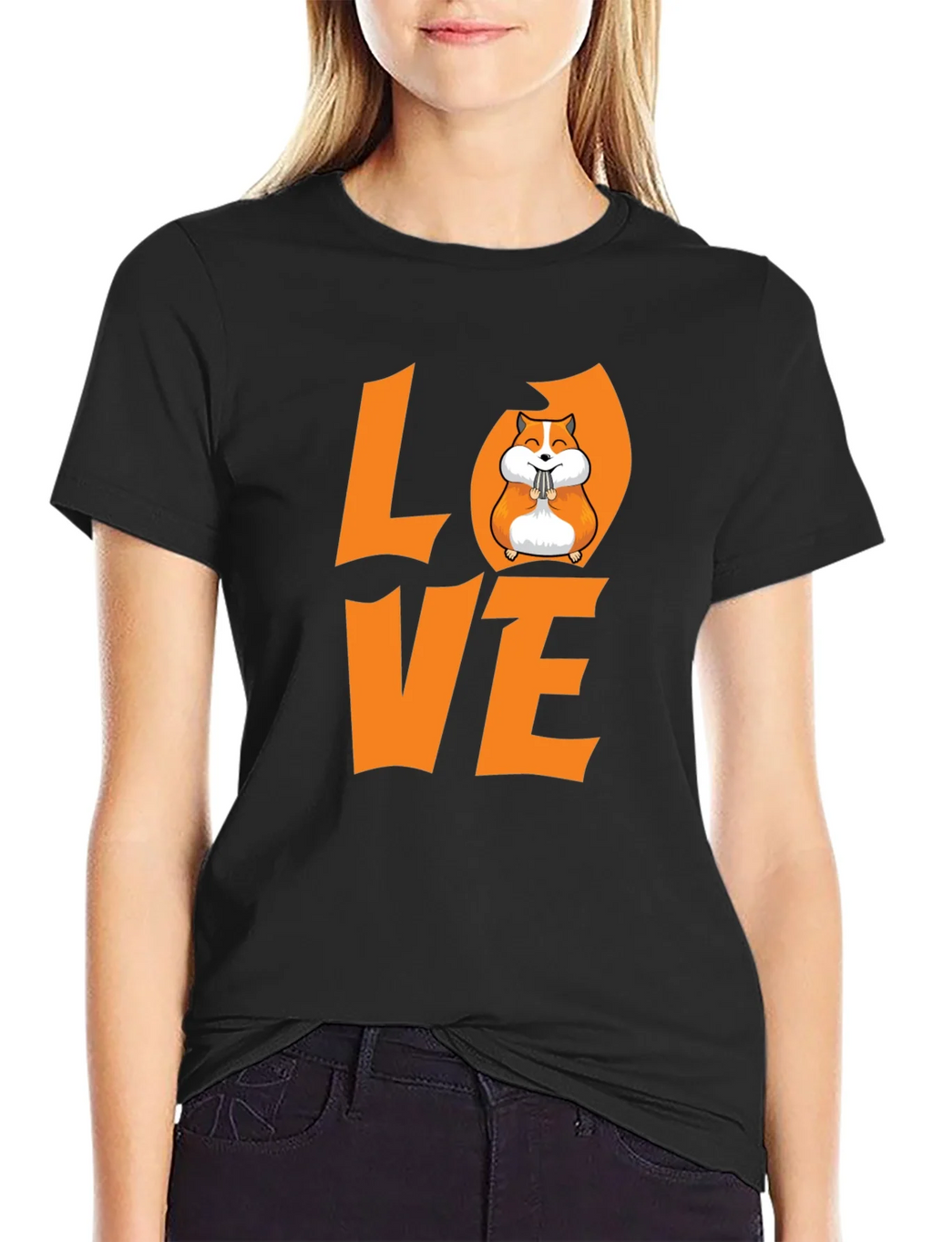Hamster Love Graphic T-Shirt - Black product image 2