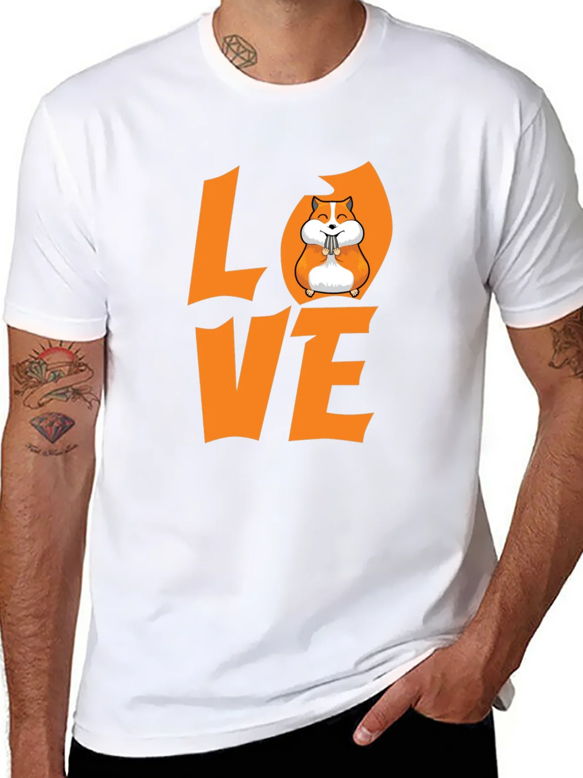 Hamster Love Graphic T-Shirt - Black product image 7