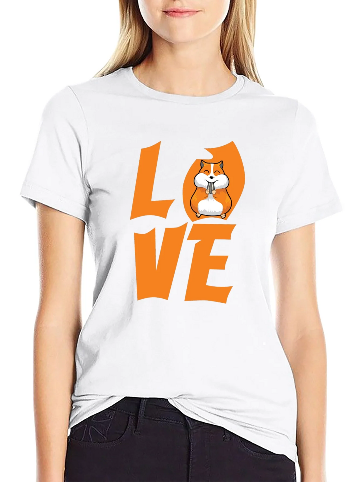 Hamster Love Graphic T-Shirt - Black product image 8